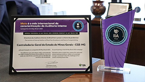 CGE Minas recebe prêmio IIA May pela promoção da auditoria interna governamental 